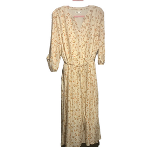 89th & Madison NWT Elegant Beige Mirage Leopard Cream Floral Dress 2X